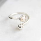 pearl June birthstone ring adjustable