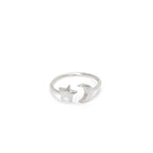 adjustable moon and stars ring in sterling silver
