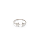 Adjustable Double Star Charm Ring Sterling Silver
