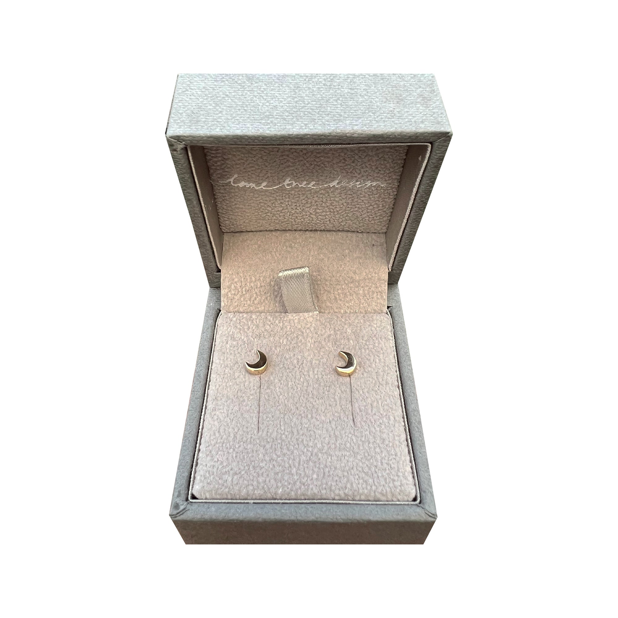 mini moon solid gold earrings