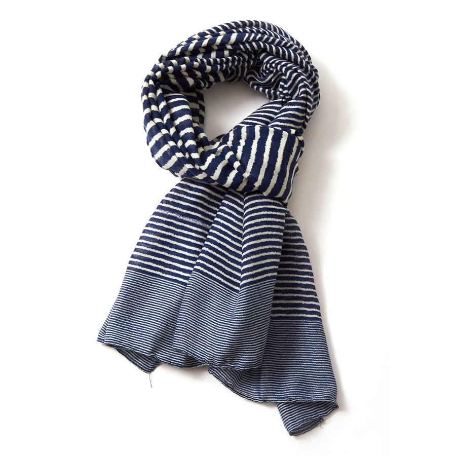 Navy Cross Stripe Scarf