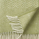 Leaf Green Lambswool Throw Zig Zag Design