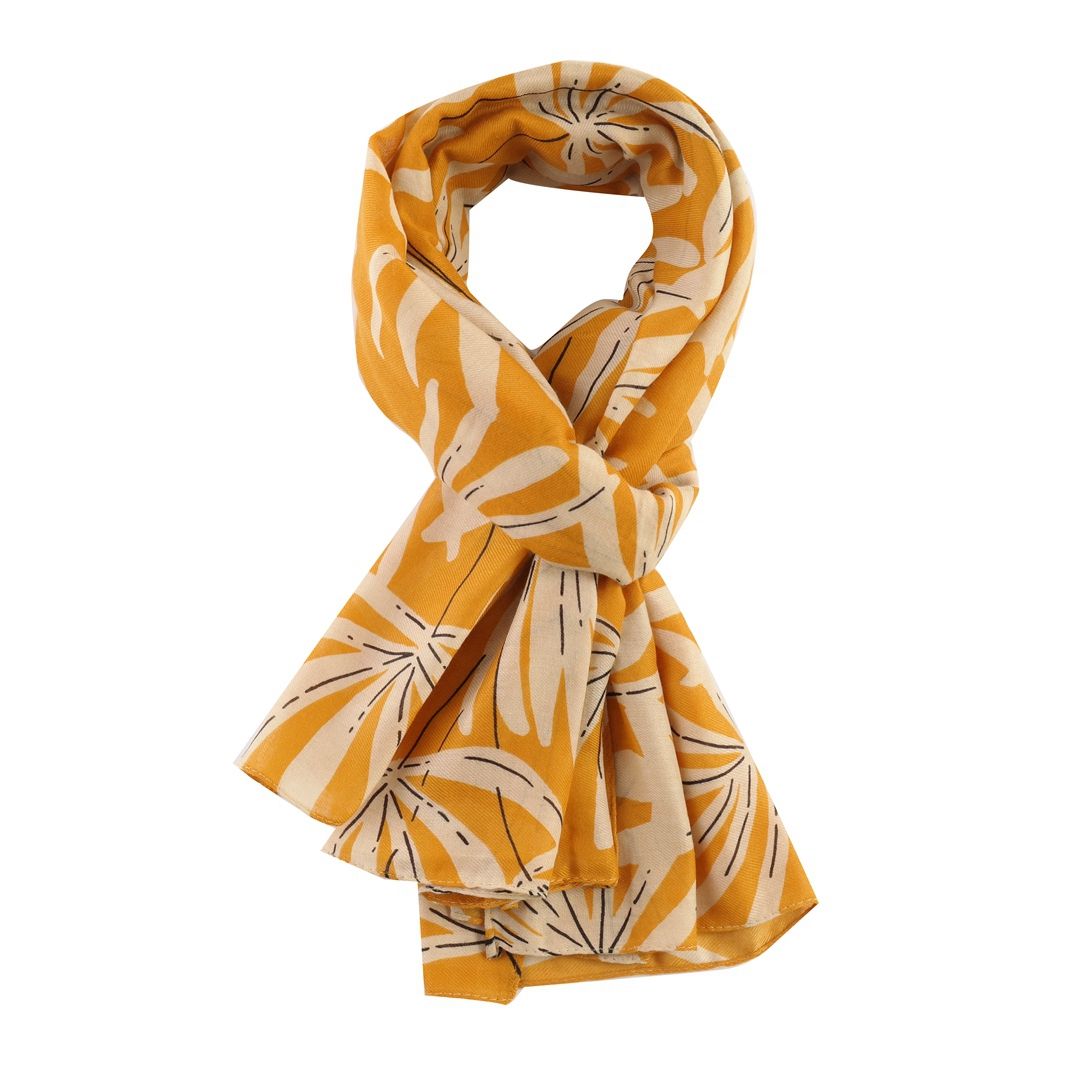 Mustard Floral Burst Scarf