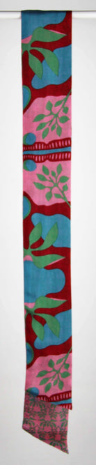 100% Silk Double Sided Bandeau Scarf Ivy Khaki