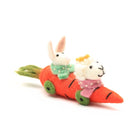 Lamb and Bunny in a Carrot Car Decoration