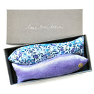 Lilac floral-patterned lavender fish shaped sachets in a box with 'Lime Tree Design' branding.