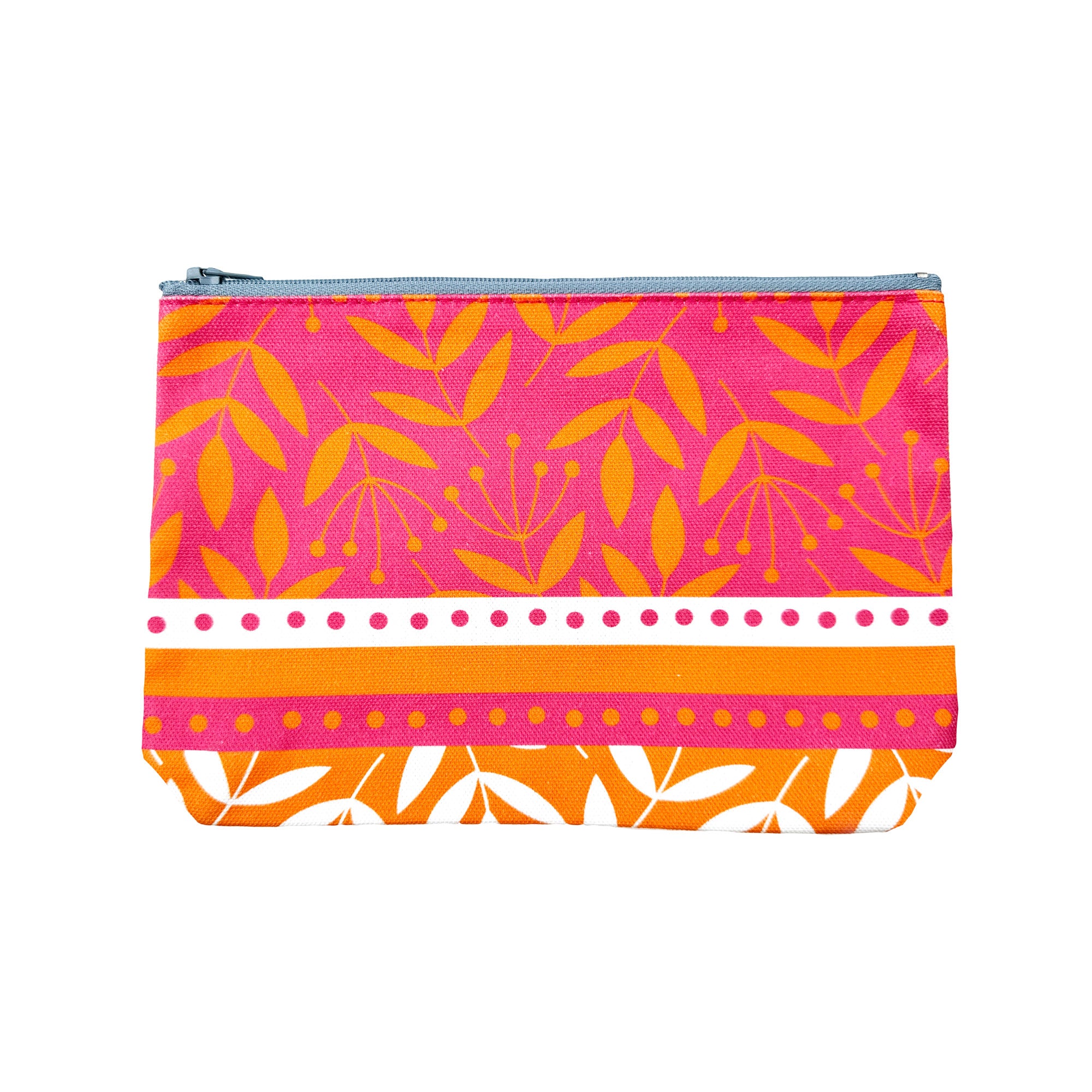 Cosmetic Bag: Summer Border Magenta/Orange 