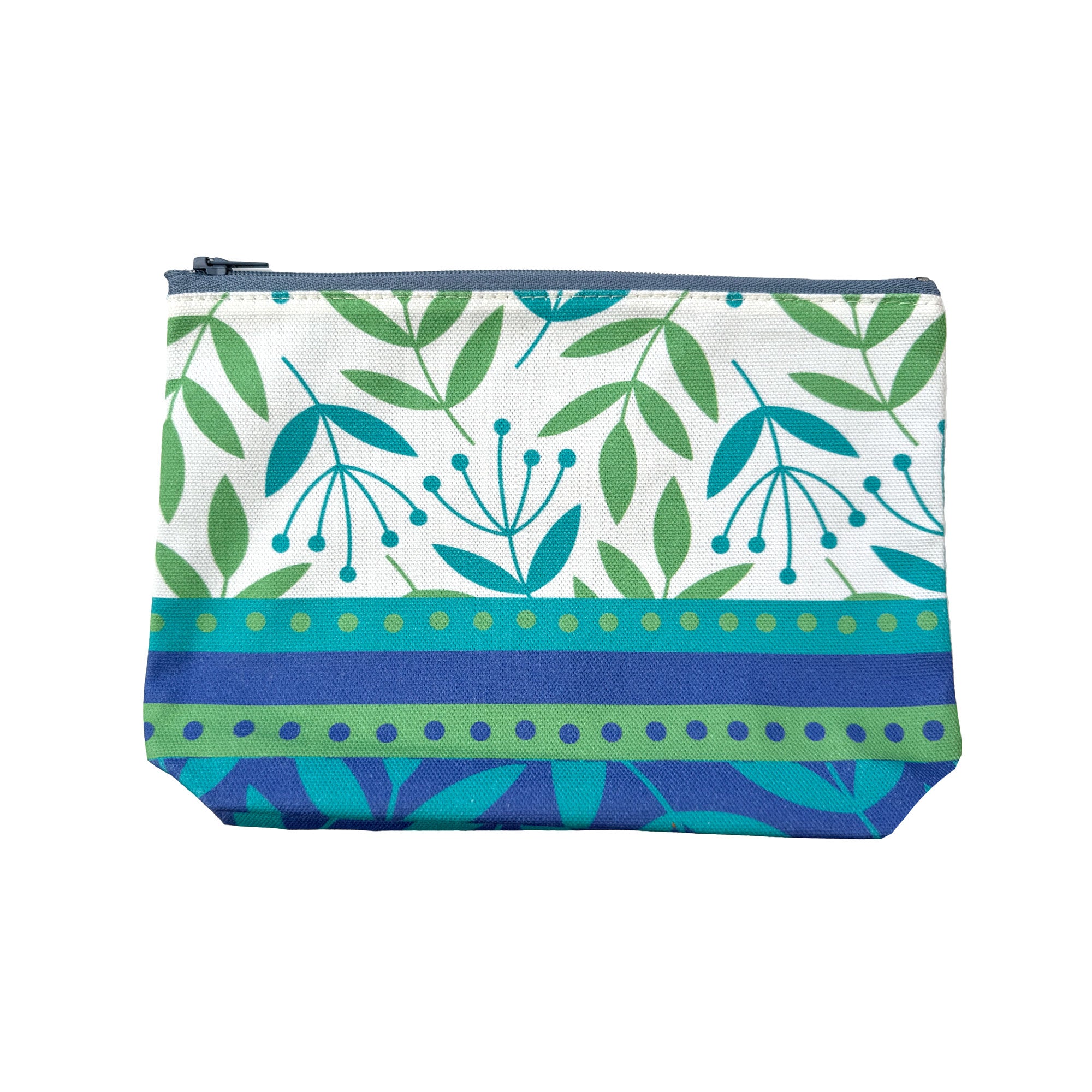 Cosmetic Bag: Summer Border Green/Turquoise