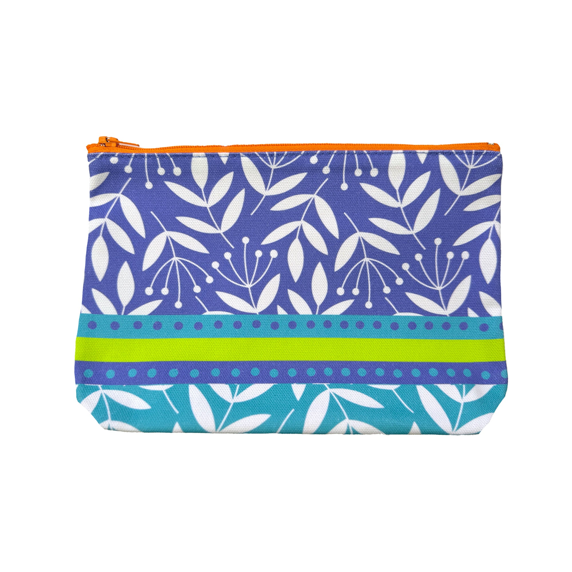 Cosmetic Bag: Summer Border Blue/Lime