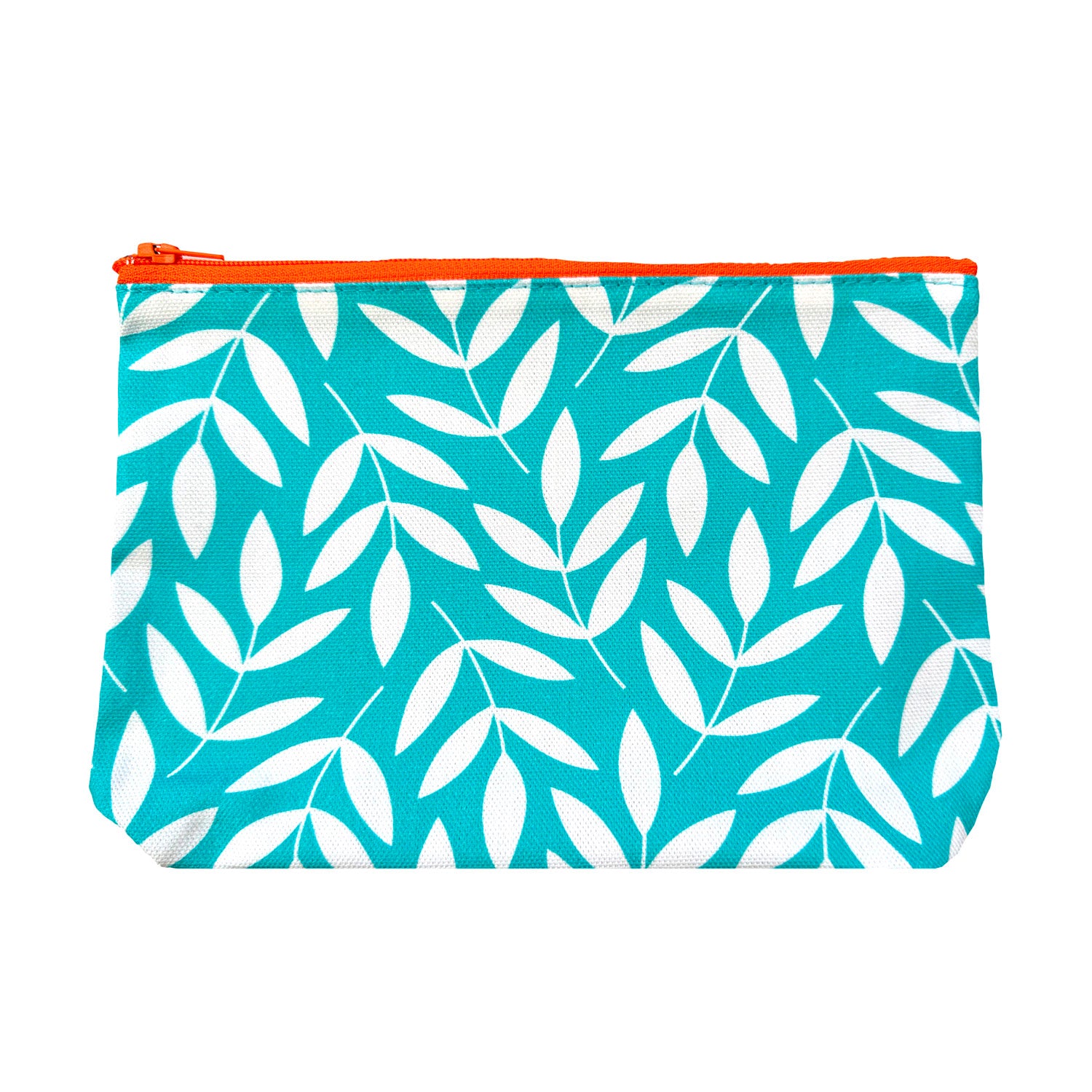 Cosmetic Bag: Turquoise Leaf