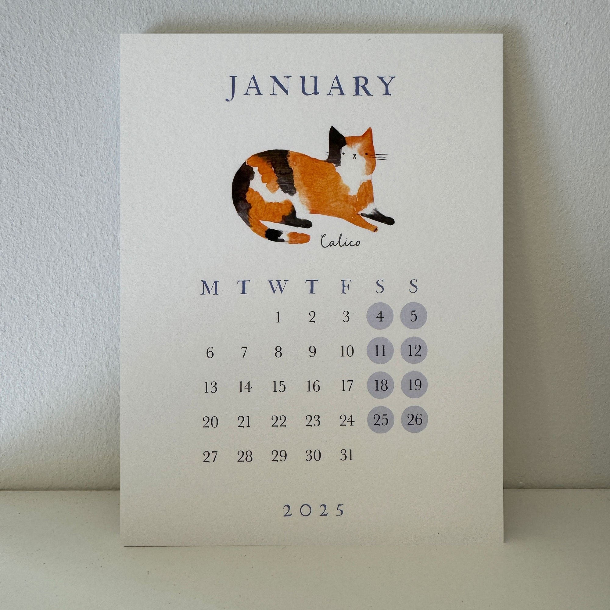 Cat Desk Calendar 2025