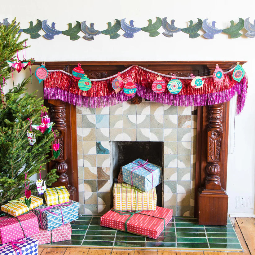 Bauble Hand Printed Paper Garland