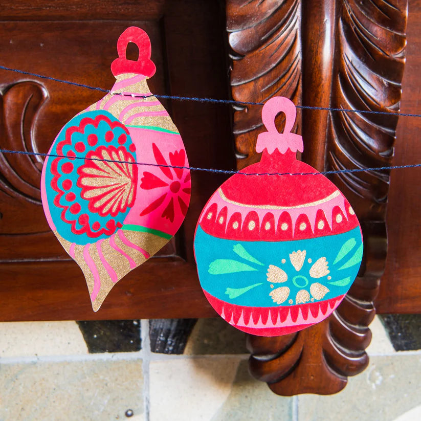 Bauble Hand Printed Paper Garland