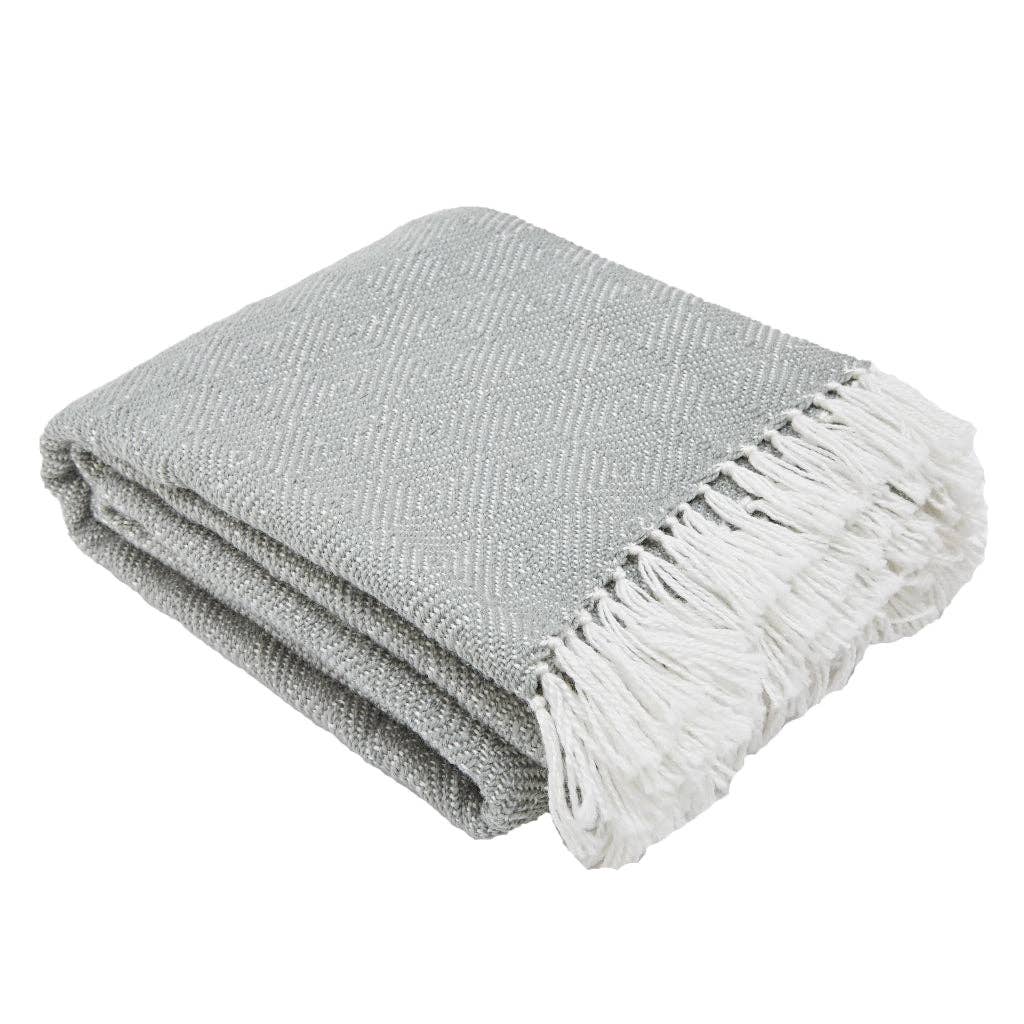 Diamond Dove Grey Blanket: 250cm x 130cm