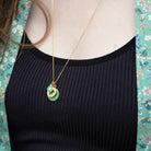 green layered star necklace 