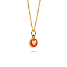 Mini Orange Heart Enamel Necklace