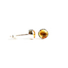 Birthstone Stud Earrings November: Citrine and Sterling Silver