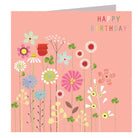 Floral Pink Happy Birthday Card