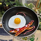glass egg and bacon decoration 