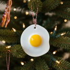 glass egg and bacon decoration 