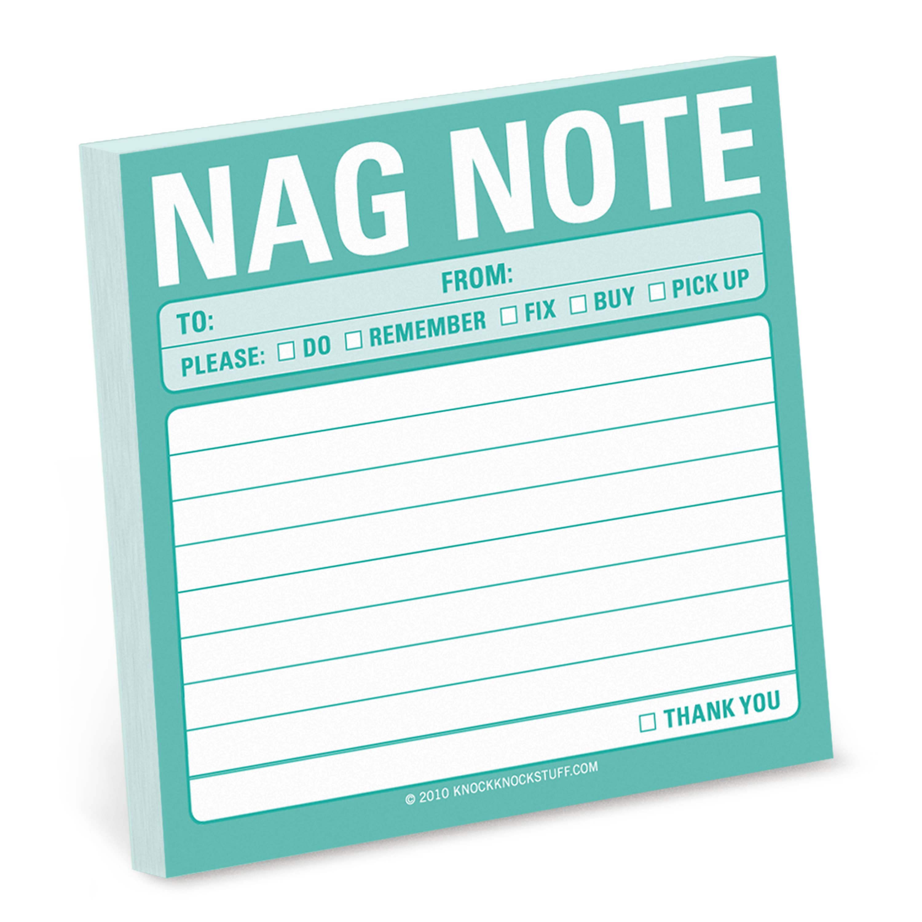 Knock Knock Nag Note Turquoise Sticky Notes