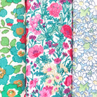 Three floral cotton hankies with different patterns.