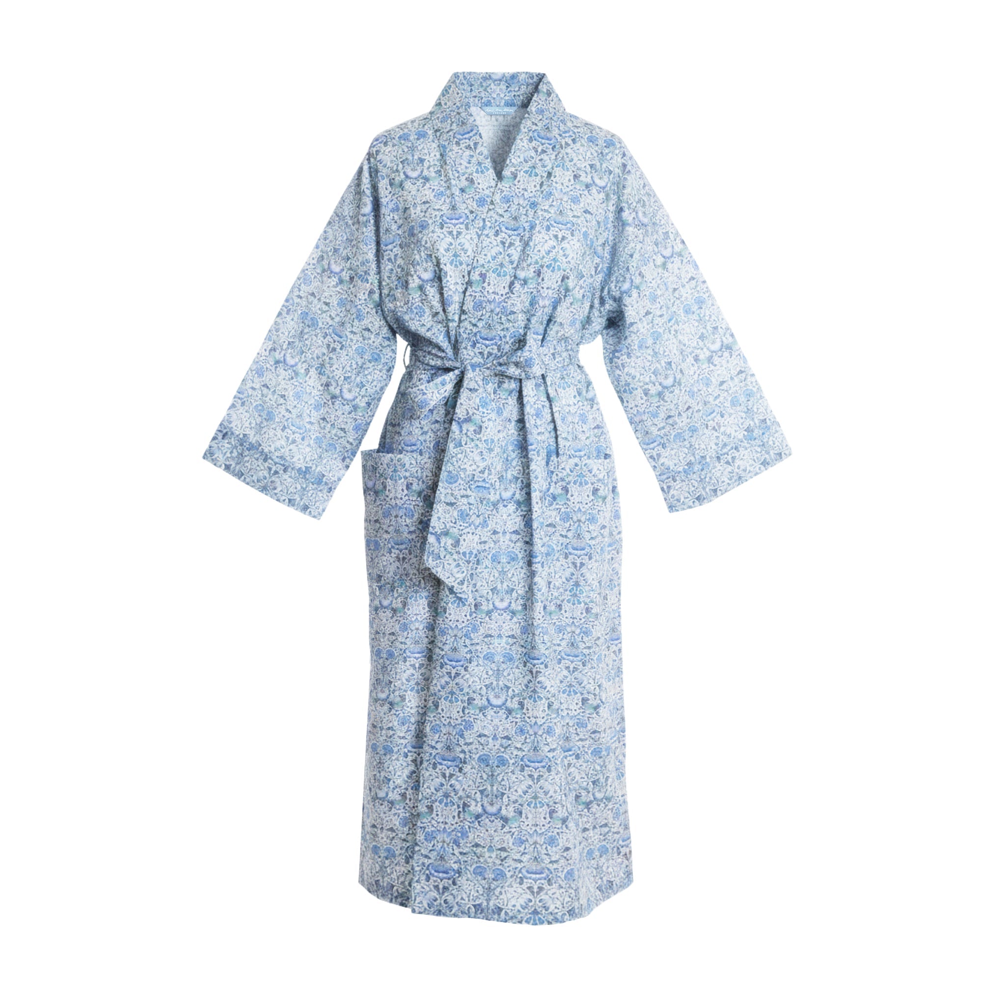 Long Kimono Robe Lodden  - Morris Collection :Made with Liberty Fabric