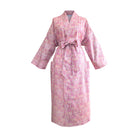 Pink Strawberry Thief patterned robe on a white background