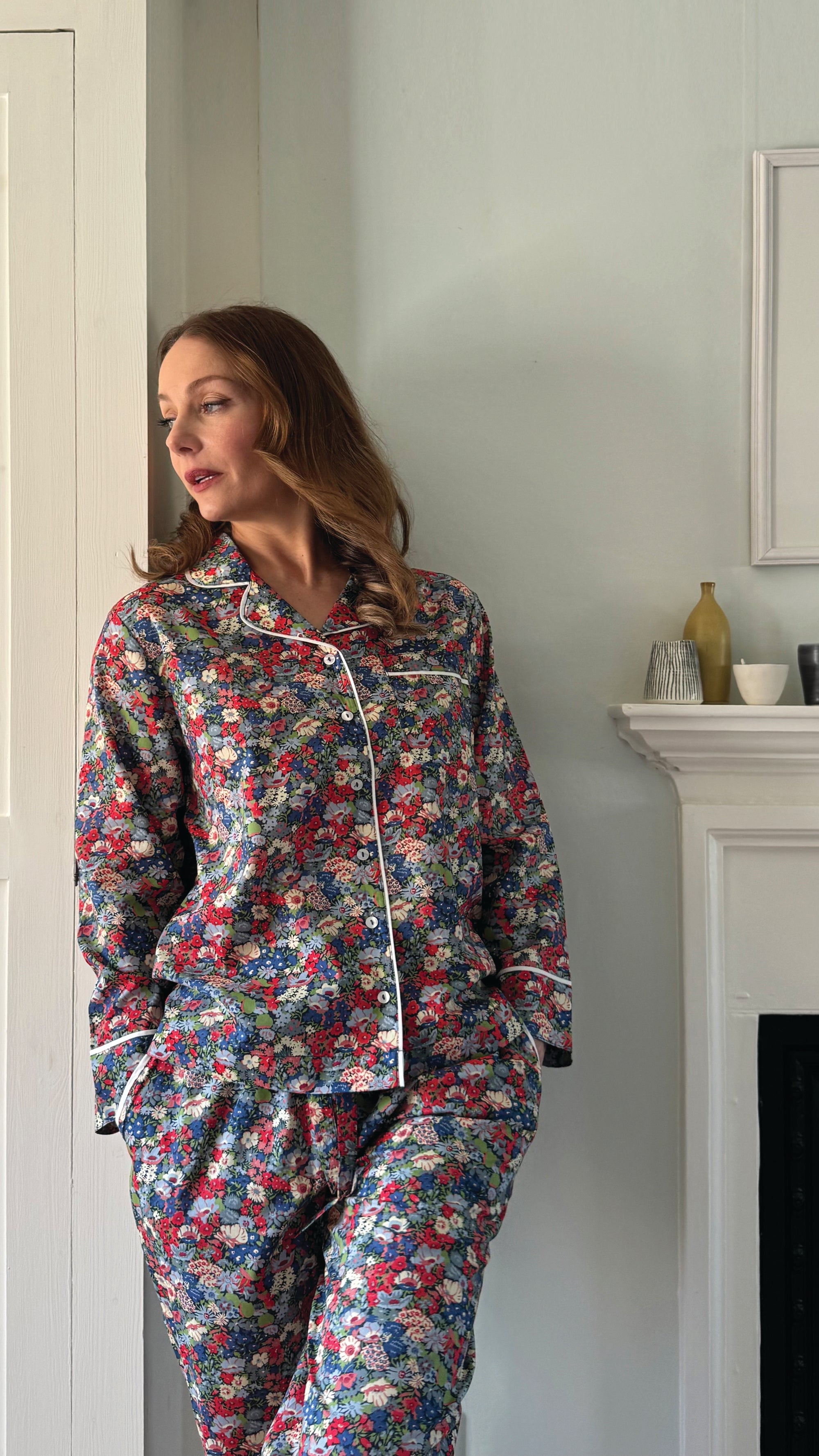 Liberty Pyjamas Red & Blue Thorpe