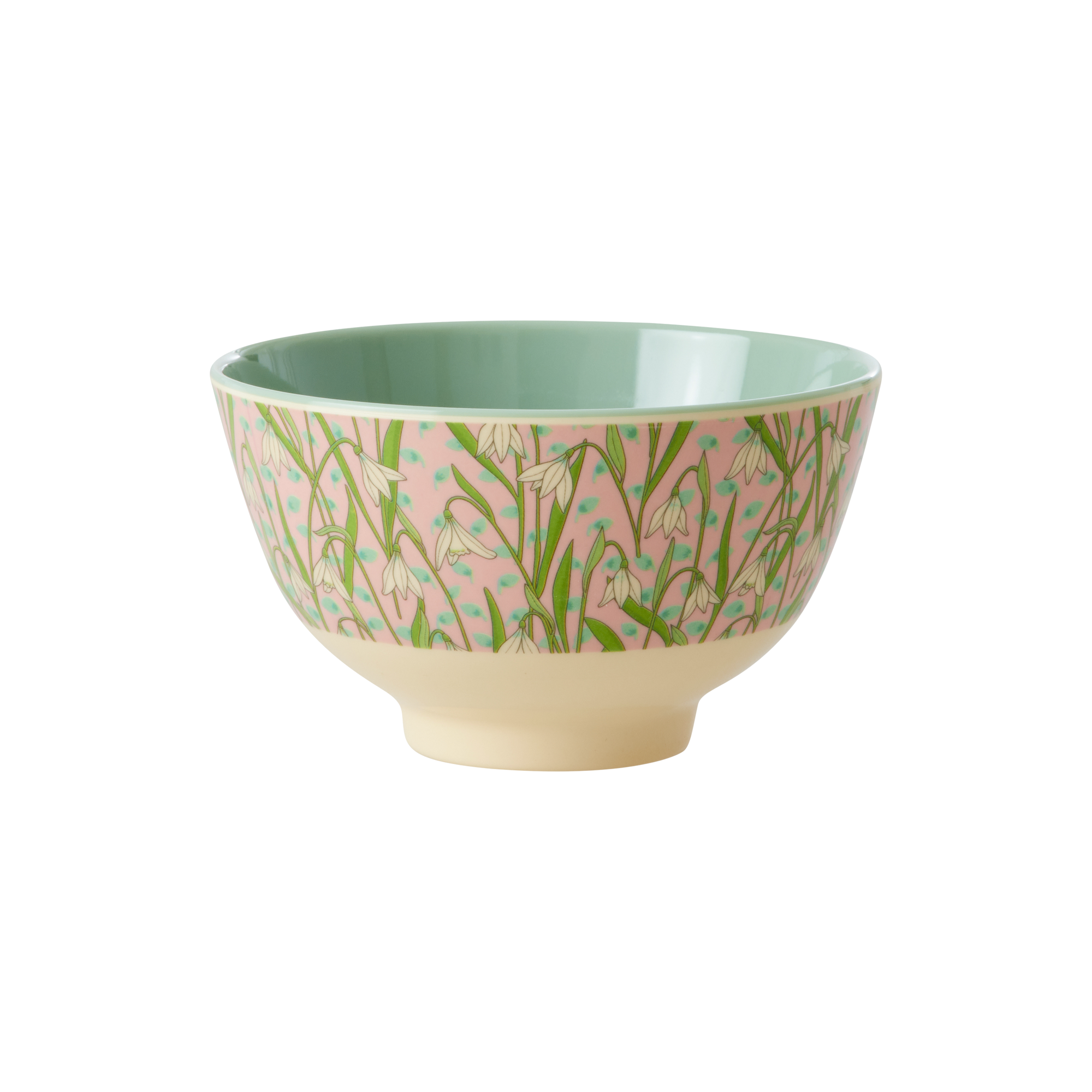Bowl with floral pattern on a white background