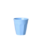 Light blue cup on a white background