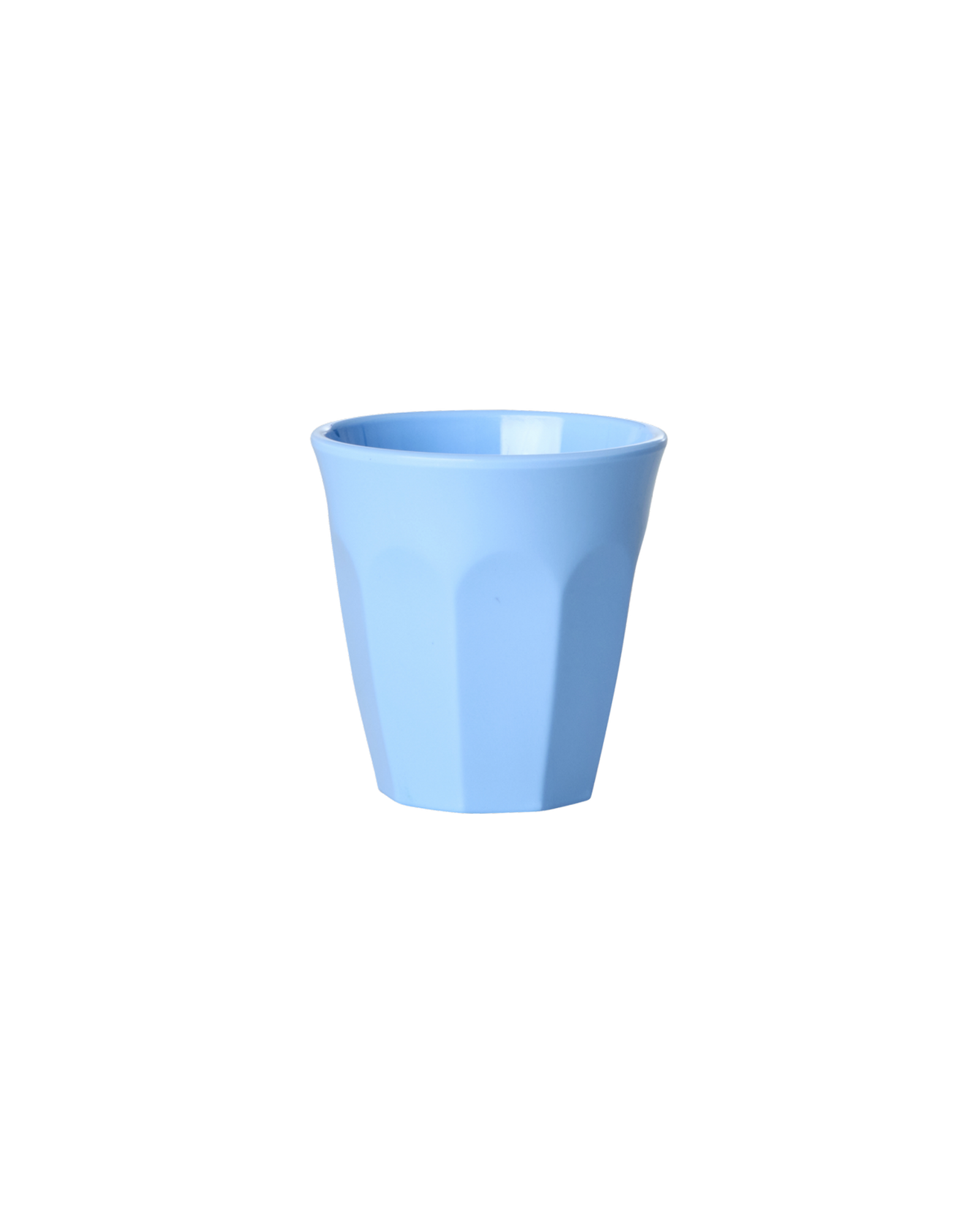 Light blue cup on a white background