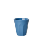 Blue ceramic cup on a white background