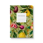 Notebook with a fruit on marble background cover.