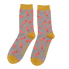 Bamboo Mens Red Lobster Socks Grey