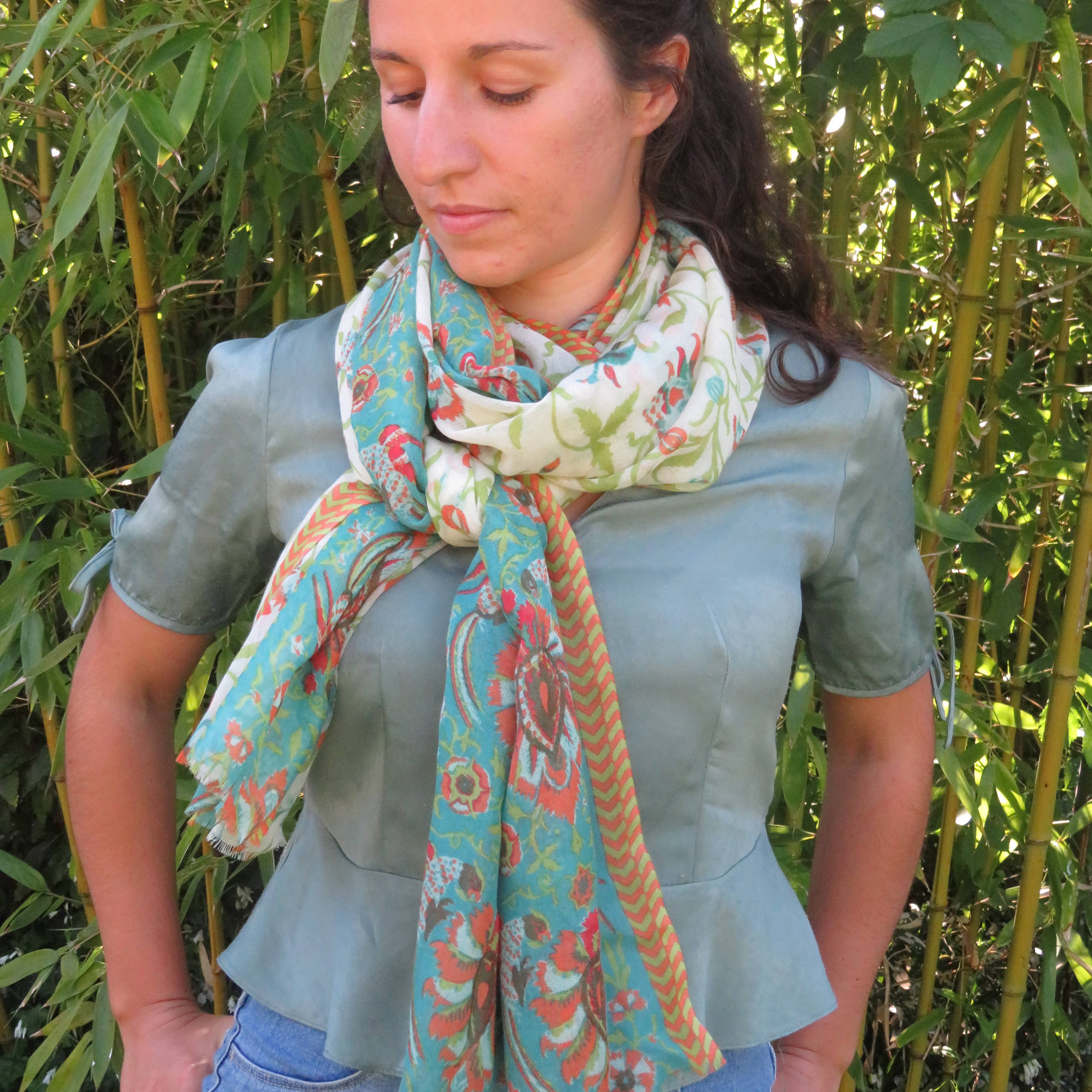 Ottoman Orange Bird of Paradise Wool Stamen Stole