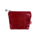 Mini Velvet Purse Earth Red with Blue Zip