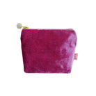 Mini Velvet Purse: Pink with Beaded Pink Zip