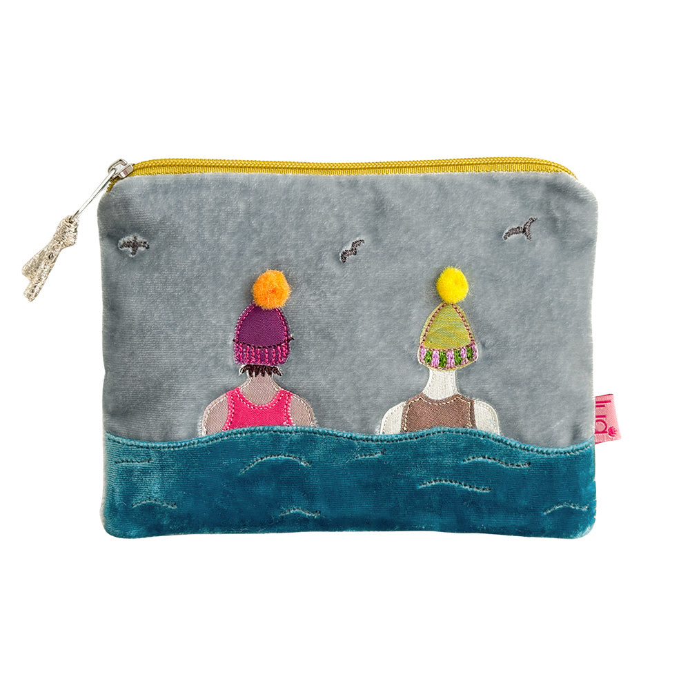 velvet purse with swimmers