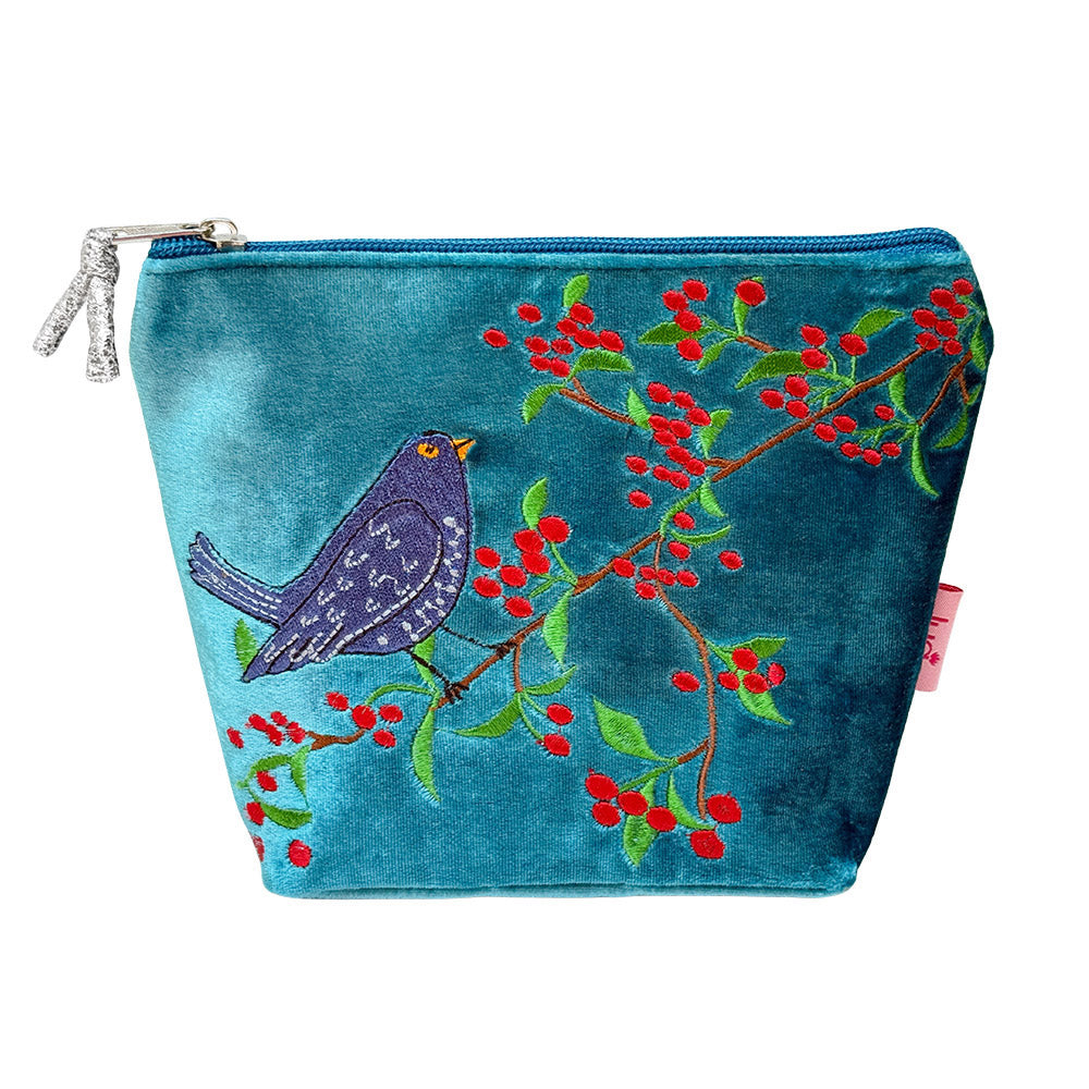 Blackbird and Berries Small Cosmetic Purse
