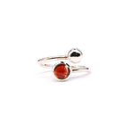 Garnet Adjustable Birthstone Ring Sterling Silver January