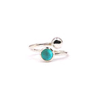 Turquoise Adjustable Birthstone Ring Sterling Silver December