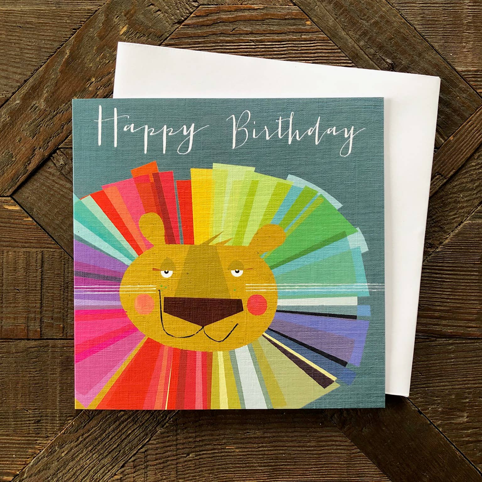 Rainbow Lion Greetings Card - Happy Birthday