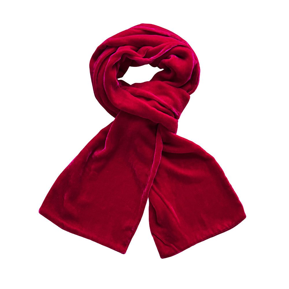 Silk Velvet Scarf - Hot Pink