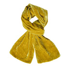 Plain Silk Velvet Scarf Mustard