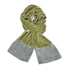 Silk Velvet Scarf with Contrasting Ends - Dulcet Green