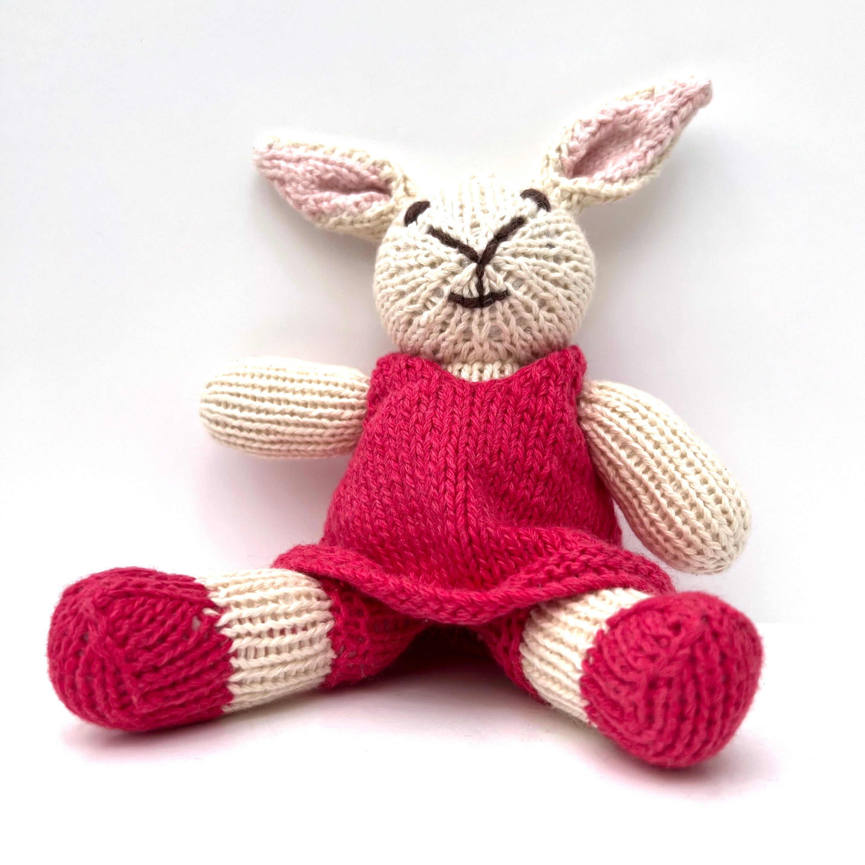 knitted rabbit soft toy 