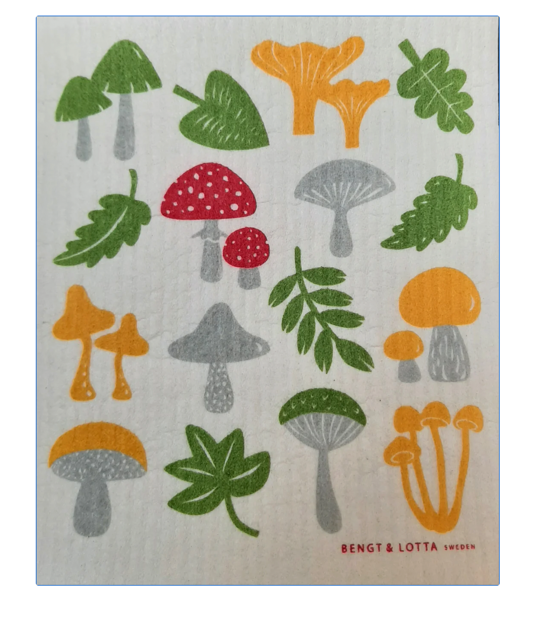 Mushroom Design Swedish Dishcloth