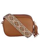 Tan Flower Bag Strap