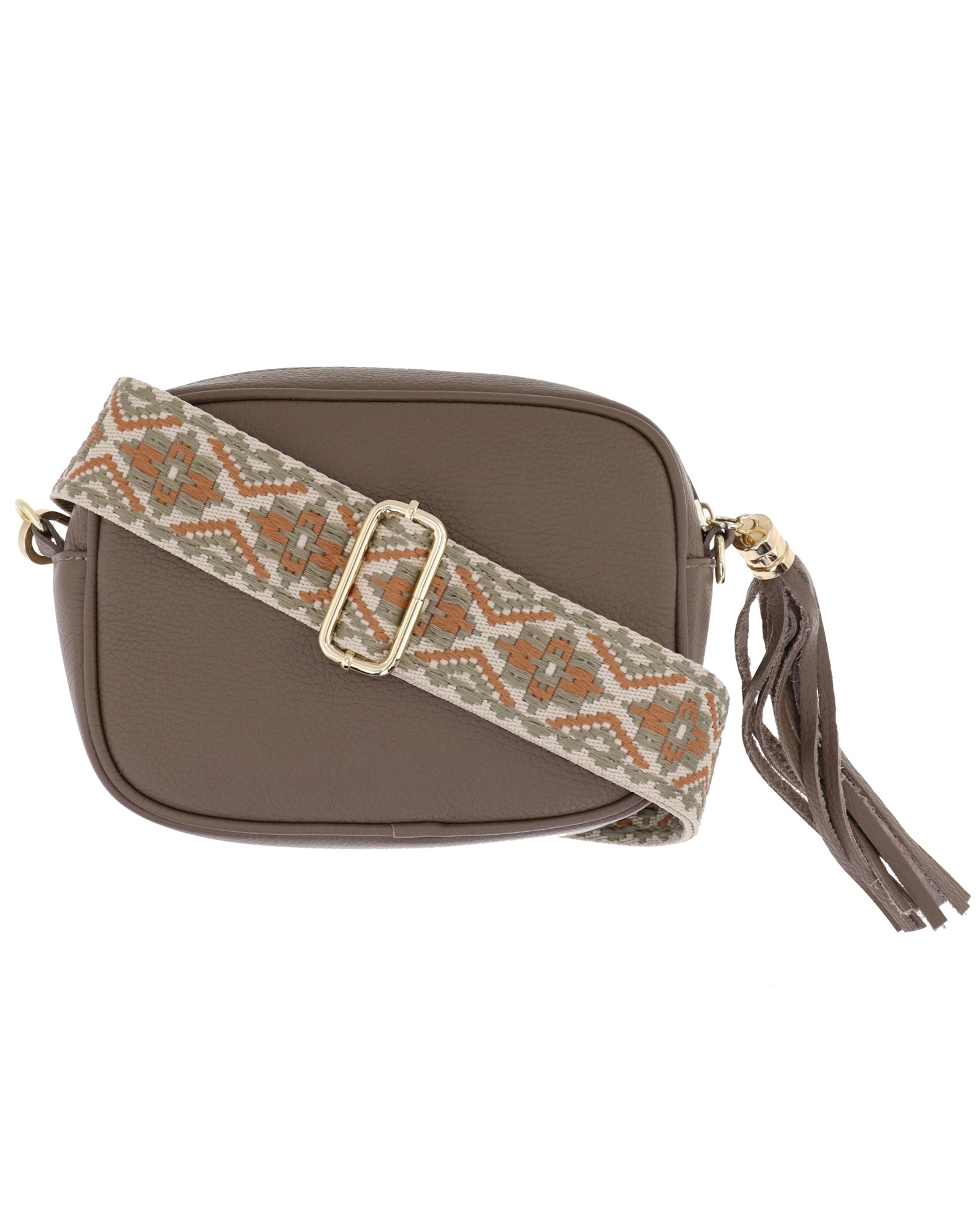 Tan Flower Bag Strap